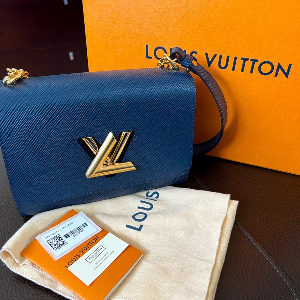 Louis Vuitton Twist MM Indigo with Gold hardware